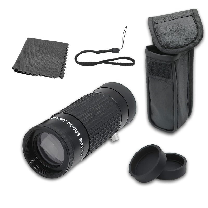 MAUJOY 8x21mm Extra Short Focus Reading Monocular - High-Definition, Ultra-Light Pocket Telescope for Short-Distance Viewing, Bird Watching, Hunting, Fishing & Sports Events